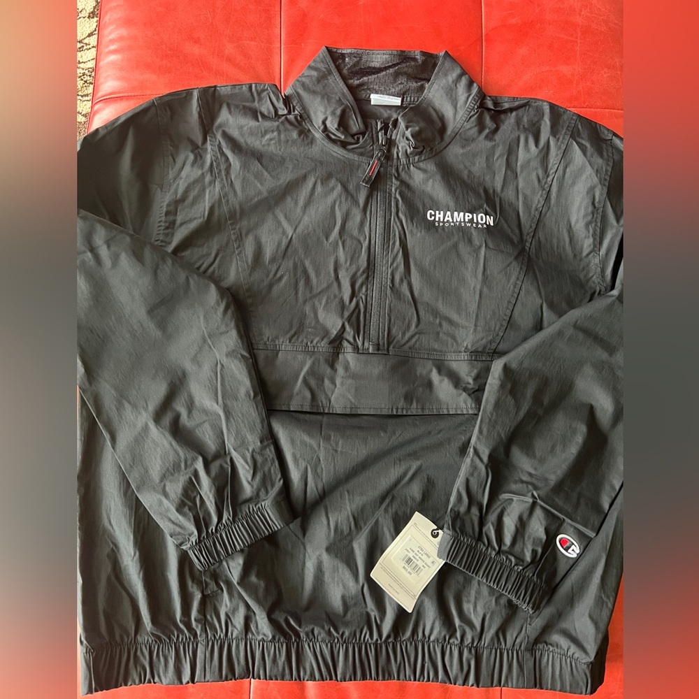 Champion pullover Black Windbreaker Jacket size  XL